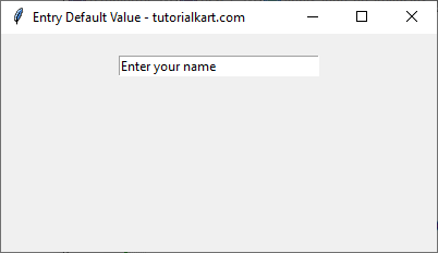 Setting Default Value for Entry Widget Using insert() Method in Tkinter Python