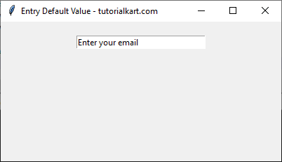 Setting Default Value for Entry Widget Using textvariable with StringVar in Tkinter Python