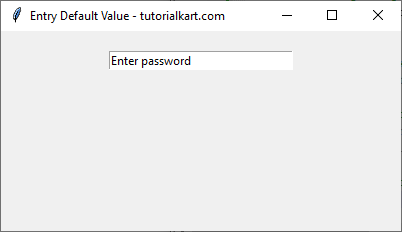 Setting Default Value and Clearing on Focus in Entry Widget in Tkinter Python