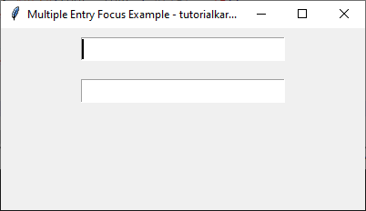 Switching Focus Between Multiple Entry Widgets in tkinter Python using Tab