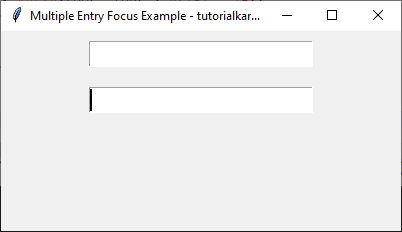 Switching Focus Between Multiple Entry Widgets in tkinter Python using Tab