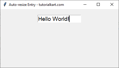 Auto-resize with Dynamic Font Scaling in Entry Widget - With entry of length 12