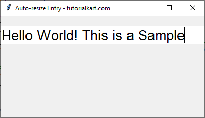 Auto-resize with Dynamic Font Scaling in Entry Widget - With entry of length 29