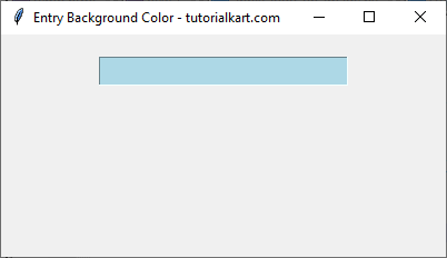 Setting Background Color for Entry Widget with lightblue color in Tkinter Python