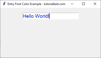 Setting Font Color for Entry Widget Using 12-bit Per Color Hex Code in Tkinter Python - A Shade of Blue