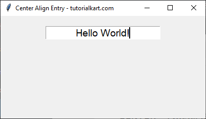 Center Align Text in Entry Widget Using the justify Option in Tkinter Python