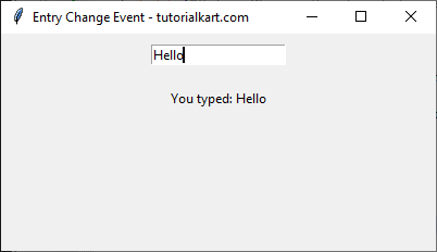 Displaying Live Changes in a Label when Value in Entry Widget Changes in Tkinter Python