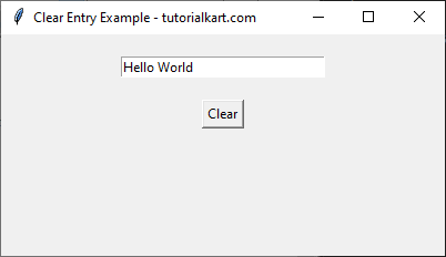 Clear Entry Field on Button Click in Tkinter Python