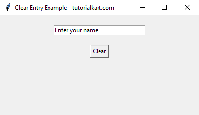 Clear Entry Field on Button Click with Default Text in Tkinter Python