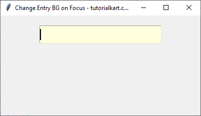 Changing Background Color of Entry Widget on Focus and Blur in Tkinter Python - With Focus