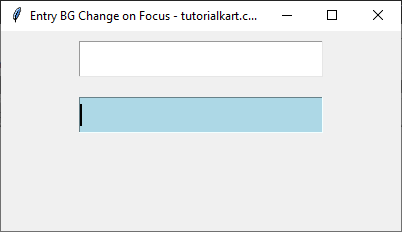 Changing Background Color of Entry Widget with Multiple Entry Fields - With Focus to Second Entry Field
