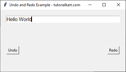 Tkinter Entry with Redo button in action