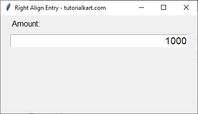 Right Aligning Entry Widget with Label in tkinter Python