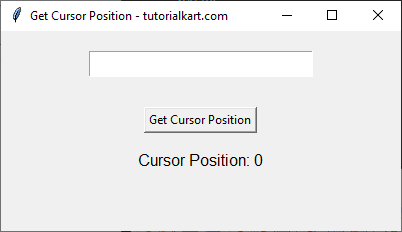 Get Cursor Position on Button Click in Tkinter Python - Initial Cursor Position