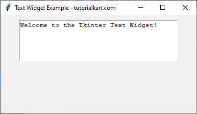 Setting Default Text in Text Widget in tkinter Python