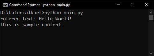 Retrieving Text from the Text Widget in Tkinter Python - Console Output