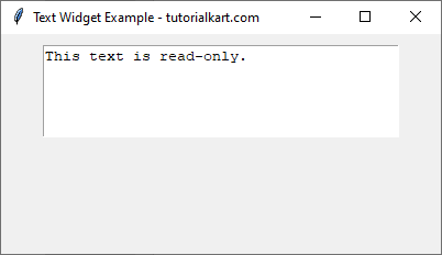 Disabling Editing in the Text Widget in Tkinter Python