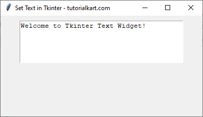 Setting a Default Value in a Text Widget in Tkinter Python