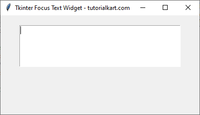 Setting Focus on a Text Widget Automatically on Startup in Tkinter Python