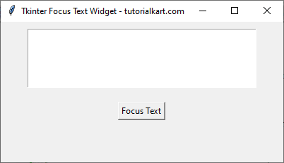 Tkinter Window with a Text Widget and a Button