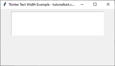 Setting a Fixed Width for a Text Widget - Initial Screen