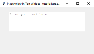 Setting a Simple Placeholder in a Text Widget in Tkinter Python