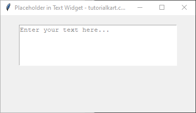 Setting a Simple Placeholder in a Text Widget in Tkinter Python