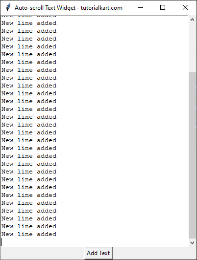 Auto-scroll Text Widget with a Scrollbar in Tkinter Python