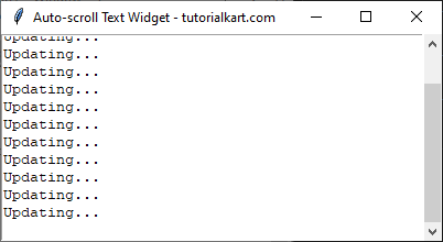 Example Auto-scroll Text Widget with Realtime Updates in Tkinter Python 