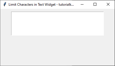 Restricting Text Entry to a Maximum Number of Characters Example - Initial Screen