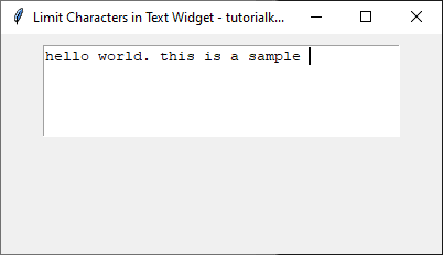 Restricting Text Entry to a Maximum Number of Characters Example - After Entering 30 characters