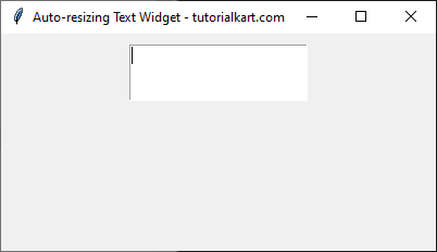 Example for Auto-resizing Text Widget Based on Character Count - Initial Screen