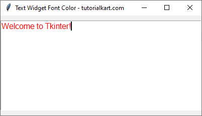 Example for Setting Text Color in a Tkinter Text Widget