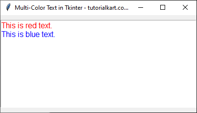 Setting Different Font Colors for Different Parts of Text Widget in Tkinter Python