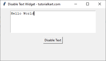 Enter some text into Text Widget