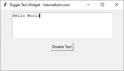 enter some text into text widget