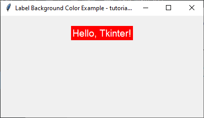 Setting Background Color for Label Using 4-bit Per Color Hex Code in tkinter python